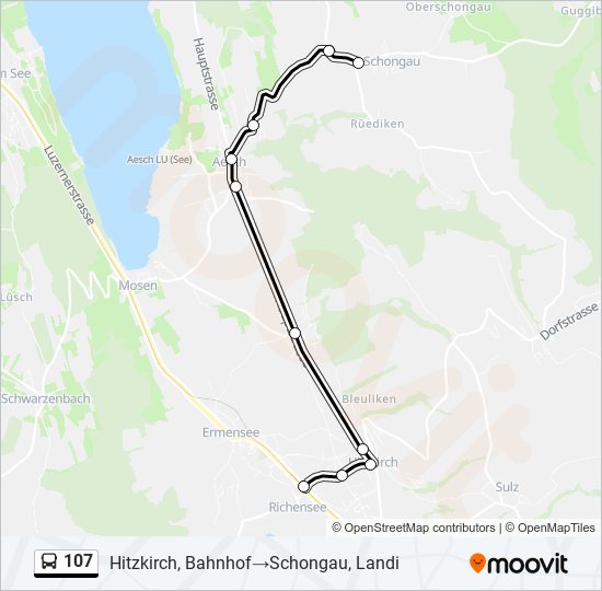 107 Bus Line Map