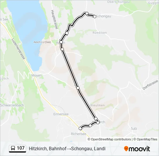 107 Bus Line Map