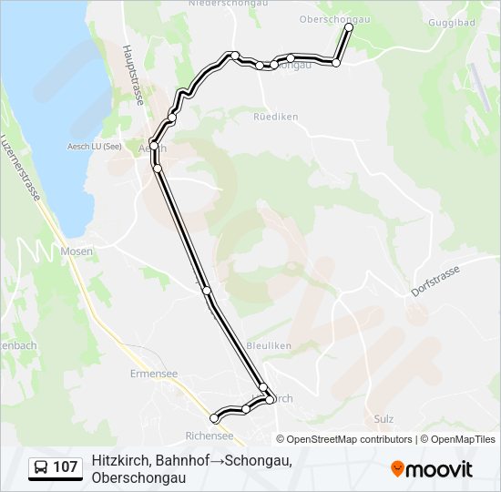 107 Bus Line Map