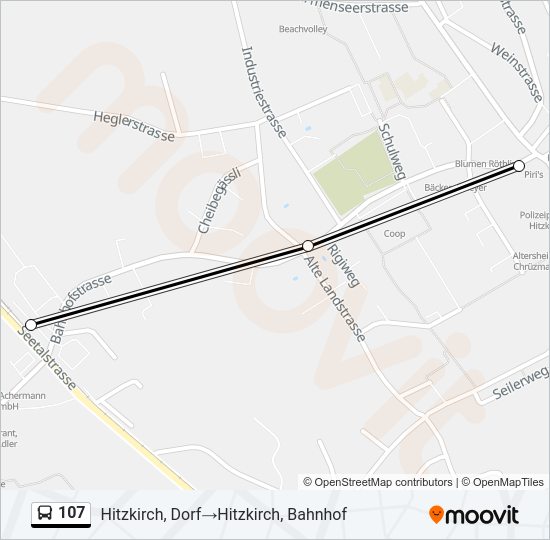 107 Bus Line Map