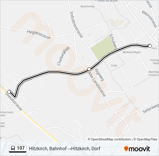 107 Bus Line Map