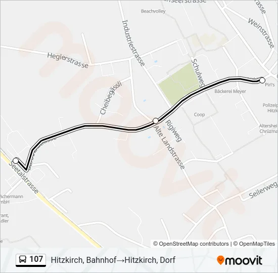 107 Bus Line Map