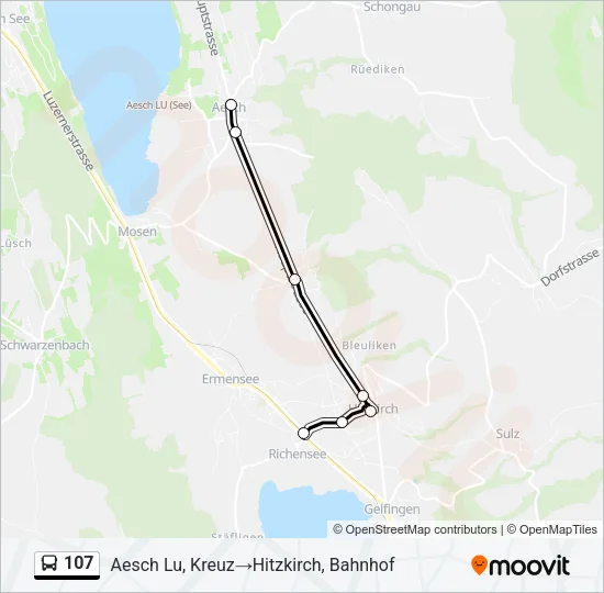 107 Bus Line Map