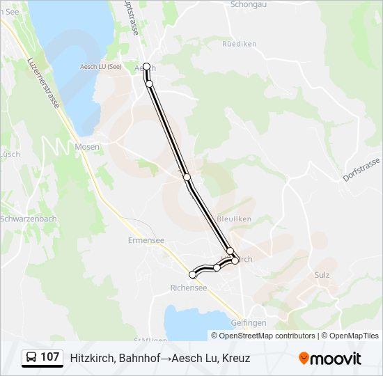 107 Bus Line Map