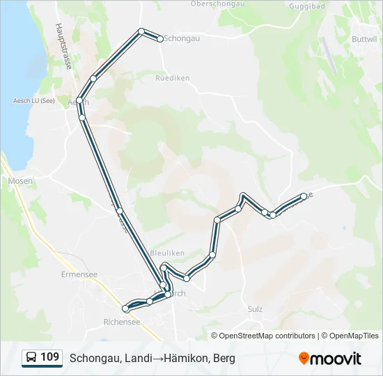 109 Bus Line Map