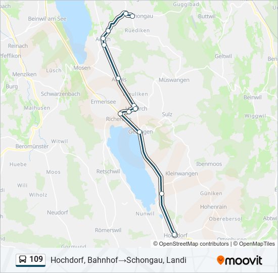 109 Bus Line Map
