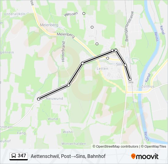 347 Bus Line Map