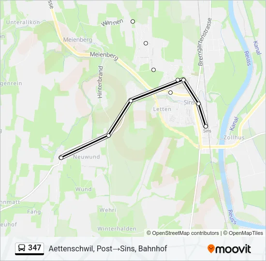 347 Bus Line Map