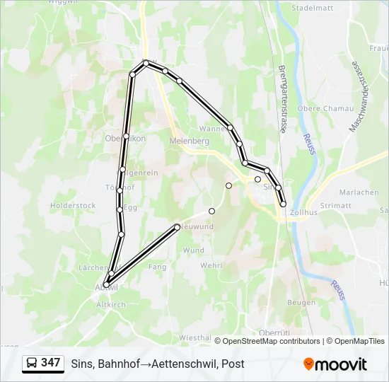 347 Bus Line Map
