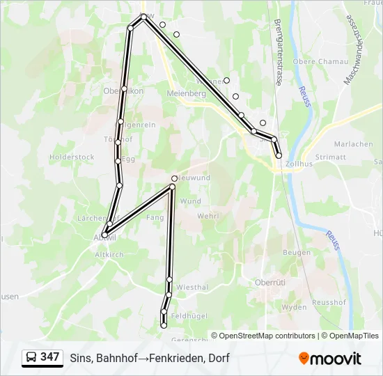 347 Bus Line Map