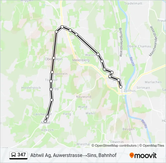 347 Bus Line Map