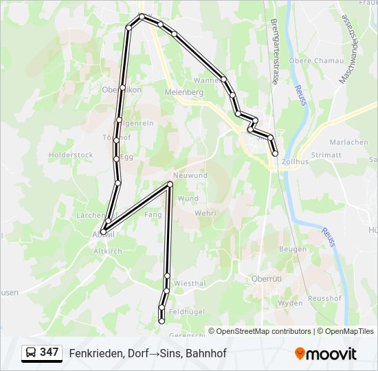 347 Bus Line Map