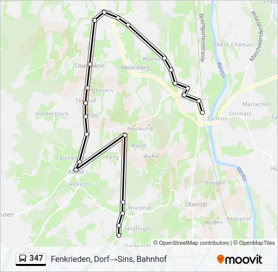 347 Bus Line Map