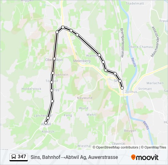 347 Bus Line Map