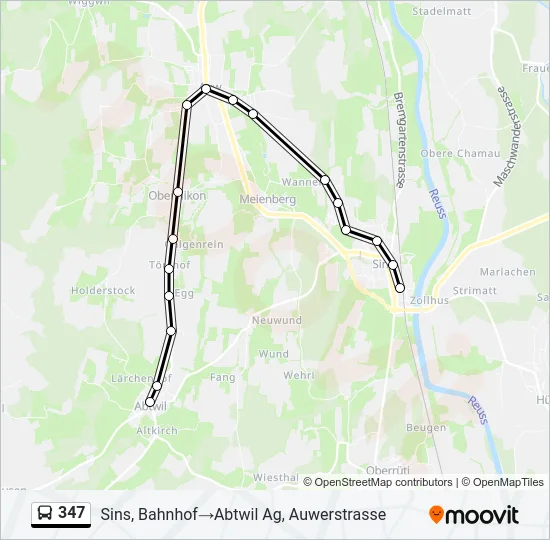 347 Bus Line Map