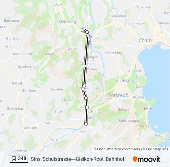 348 Bus Line Map