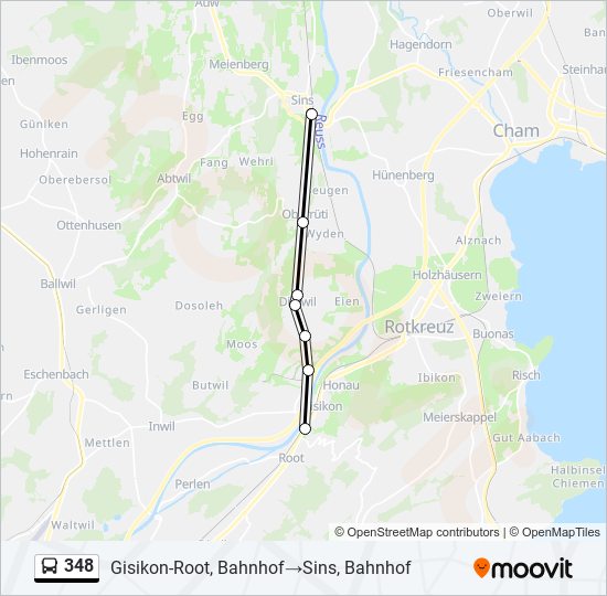 348 Bus Line Map