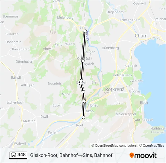 348 Bus Line Map