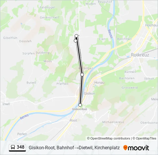348 Bus Line Map