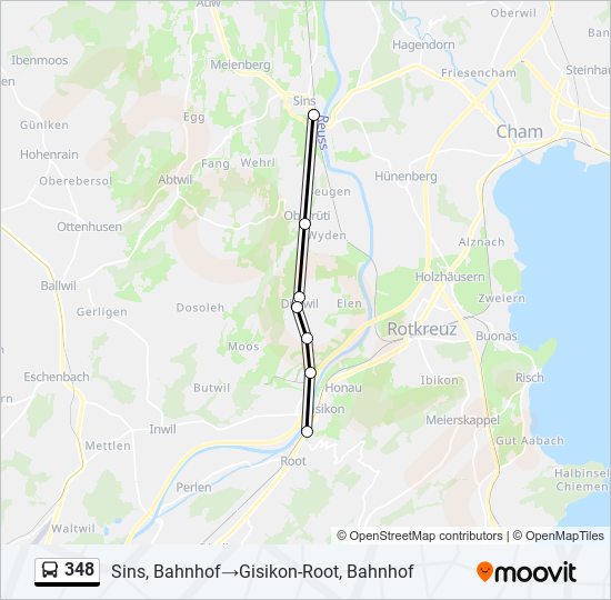 348 Bus Line Map