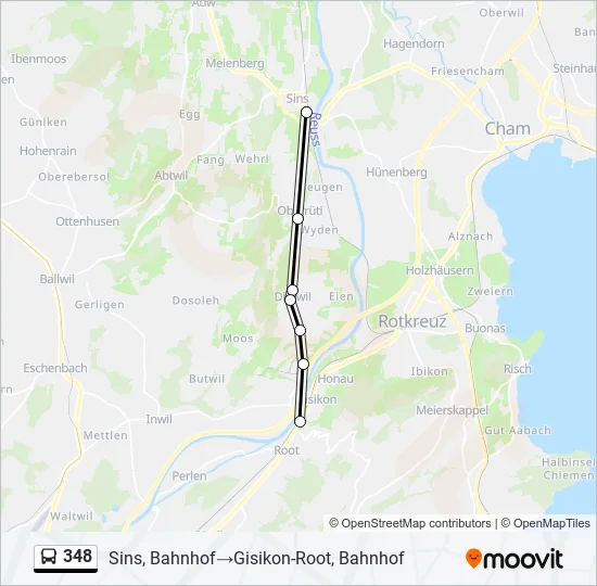 348 Bus Line Map