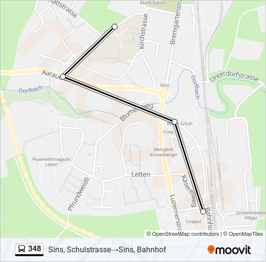 348 Bus Line Map