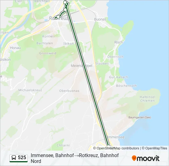 525 Bus Line Map