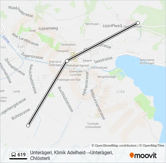 619 Bus Line Map