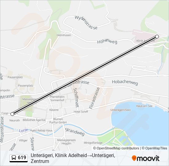 619 Bus Line Map