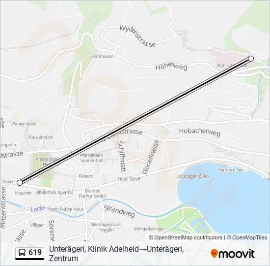 619 Bus Line Map