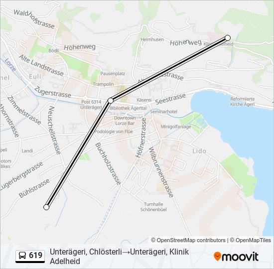619 Bus Line Map