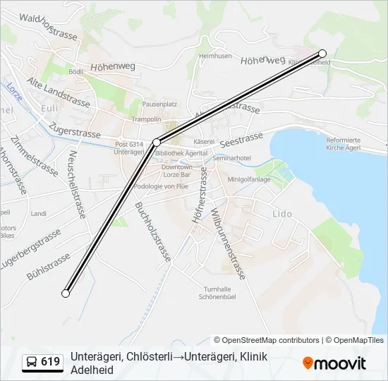 619 Bus Line Map