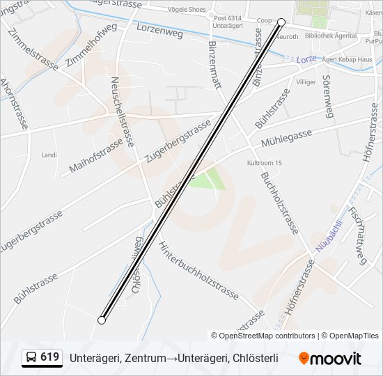 619 Bus Line Map
