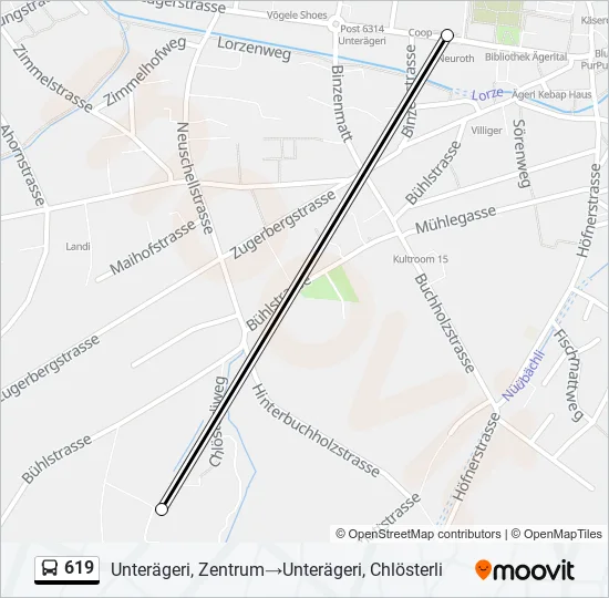 619 Bus Line Map