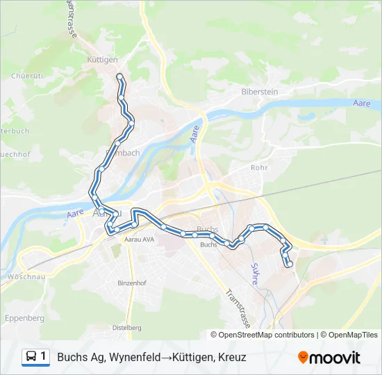 1 Bus Line Map