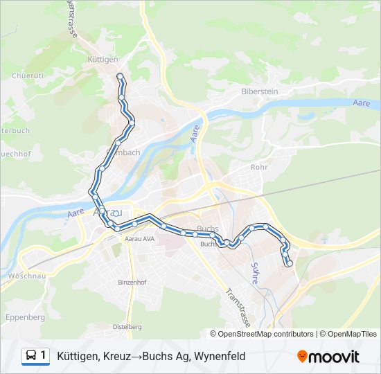 1 Bus Line Map