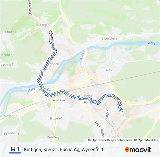 1 Bus Line Map