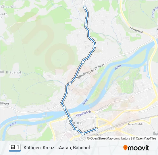 1 Bus Line Map