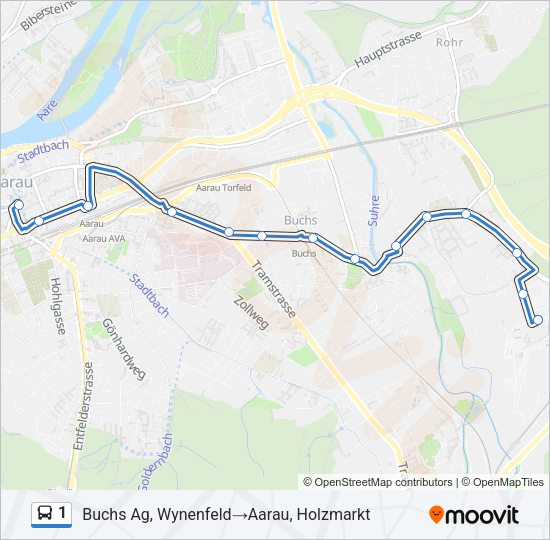 1 Bus Line Map