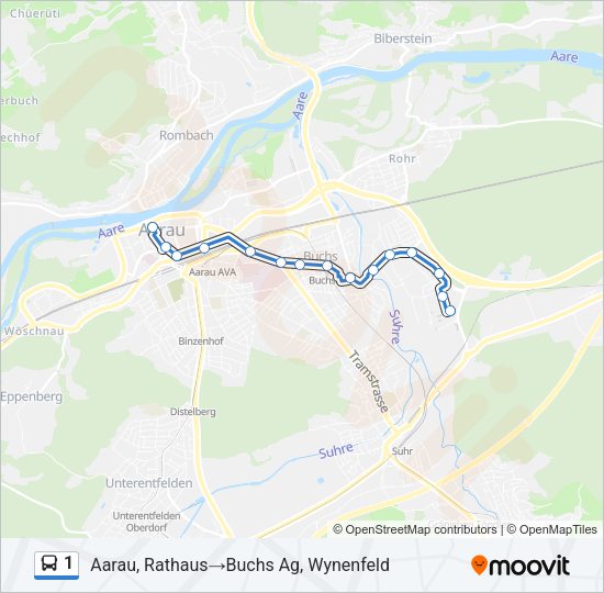 1 Bus Line Map