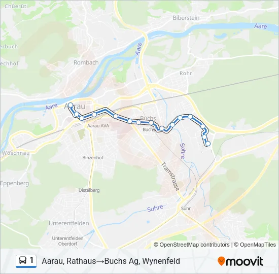 1 Bus Line Map