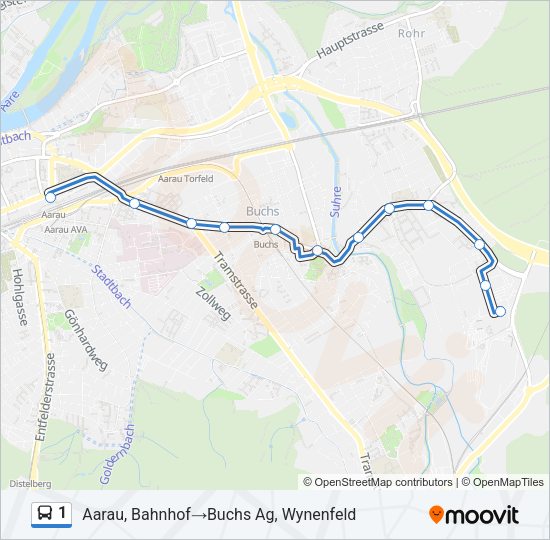 1 Bus Line Map