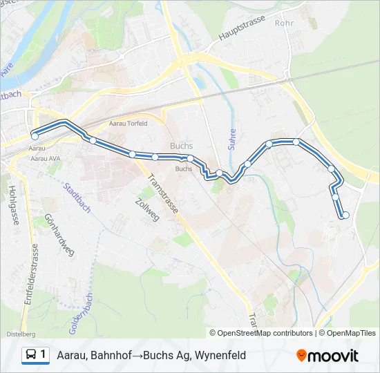 1 Bus Line Map