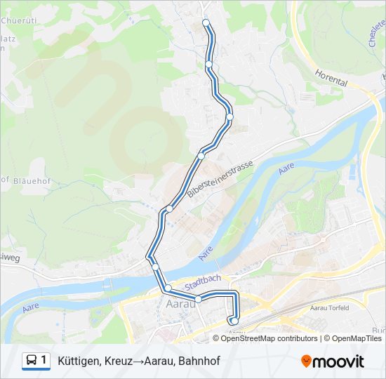 1 Bus Line Map