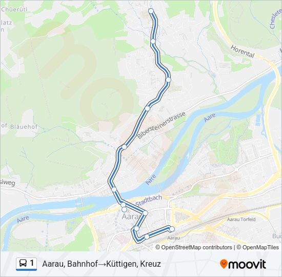 1 Bus Line Map