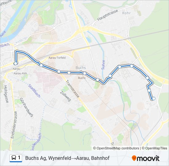 1 Bus Line Map