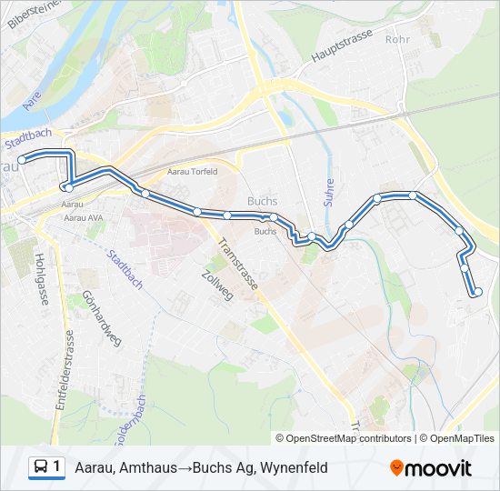 1 Bus Line Map