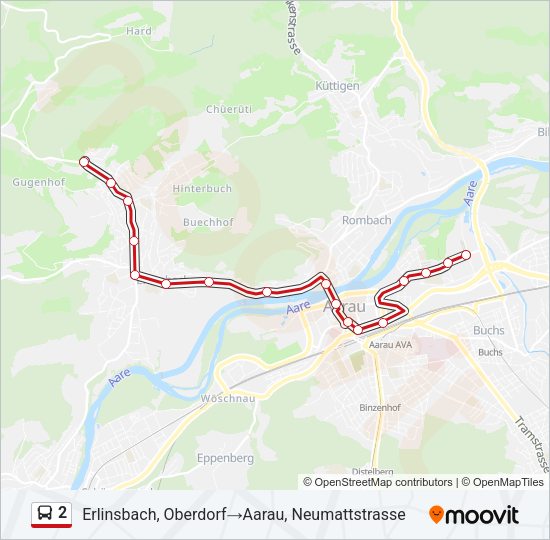 2 Bus Line Map