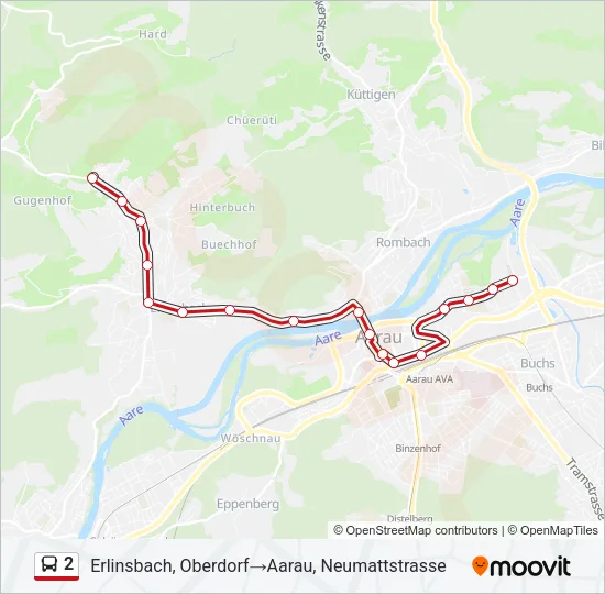 2 Bus Line Map