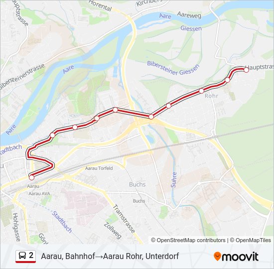 2 Bus Line Map